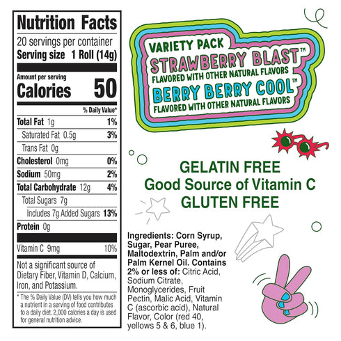 Fruit Roll-Ups Pack, 20 10 oz Fruit Flavored Snacks, Variety Value Ct