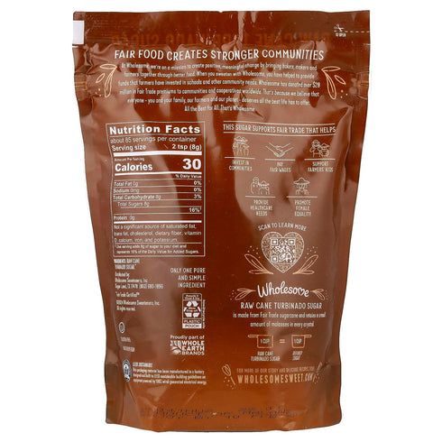 24 oz Wholesome Sweeteners Raw Fair Trade Certified Sugar Cane