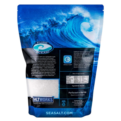 5 SaltWorks Pure Ocean Sea Salt, Coarse Grain, Pound Bag