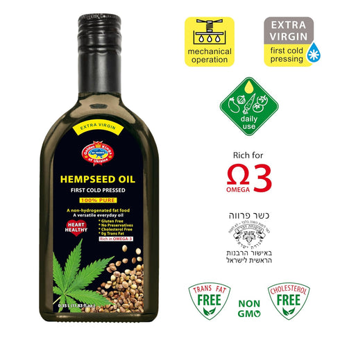 11.83 OZ Golden Kings of Ukraine Pure Hemp Seed Cooking Oil - Extra Virgin Cold Pressed Oil - Unrefined