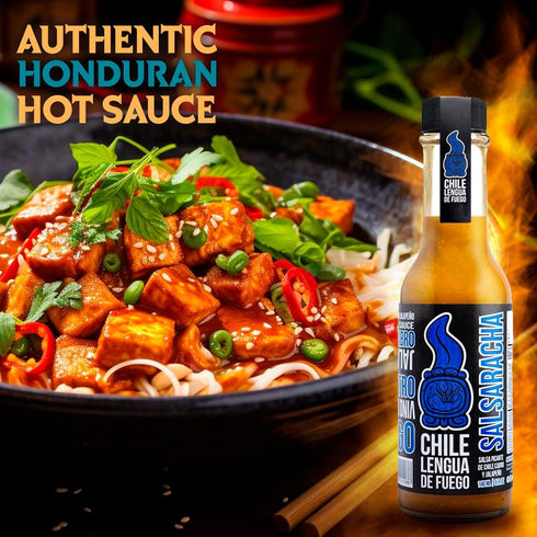 (Pack 1, Hot Sauce | Chile Lengua de Fuego of Salsaracha) - Garlic & Jalapeo Sriracha-Style Hot Sauce with Tomato