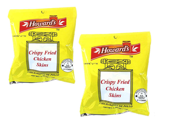 Howards Howard's Crispy Fried Chicken Skins - Chicharrones de Pollo, 1.5oz, Pack of