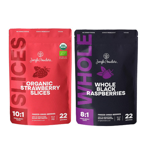 Jungle Powders Freeze Dried Strawberries Organic USDA Certified Strawberry Slices 3.2 Ounce