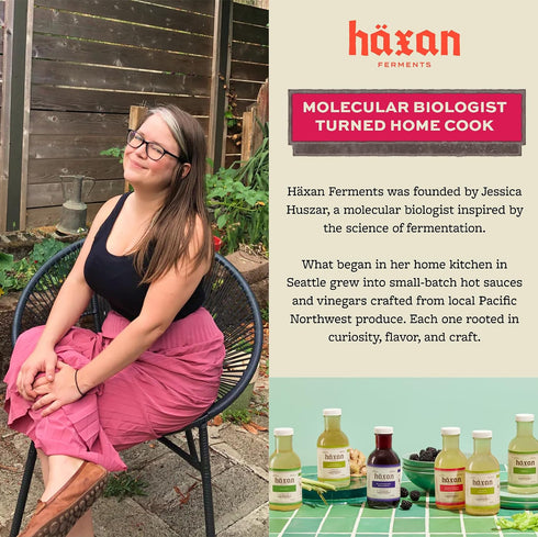 (12 Oz) 5% Haxan Ferments Ros Wine Vinegar Fl Acidity Raw, Unpasteurized Living Vinegar Crafted from Premium Washington