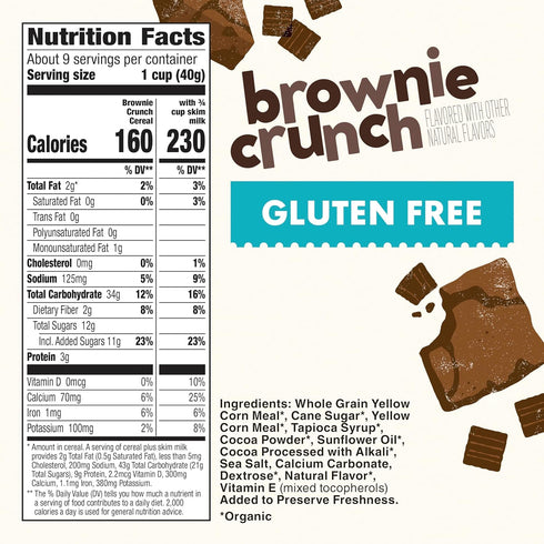 12.4 oz Cascadian Farm Organic Brownie Crunch Cereal, Gluten Free, Whole Grain and Made with Real Cocoa