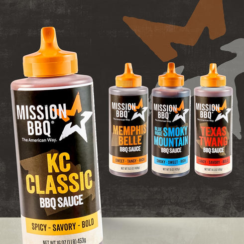 Mission BBQ 16 oz BBQ Sauce, KC Classic, A Kansas City Style Barbecue Sauce That Is Perfect For Adding A Sweet, Smoky