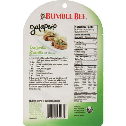 Bumble Bee 2.5 3-Pouches Jalapeno Seasoned Tuna, Ounce