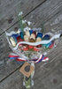 3 Dozen Primitive Patriotic Red with Black Tips, White and Blue with Dark Blue Tips Bouquet
