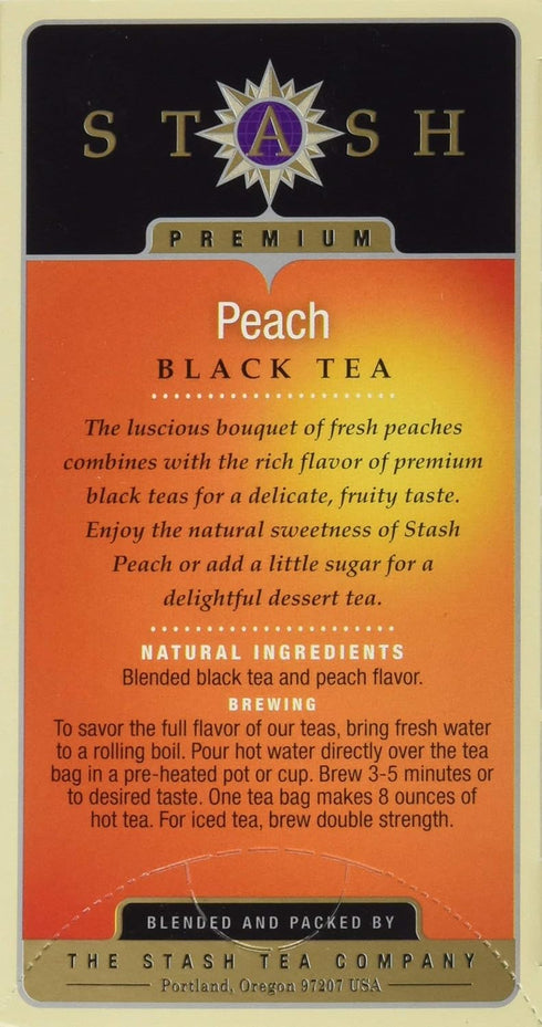 20 Count Stash Tea Black Tea Peach