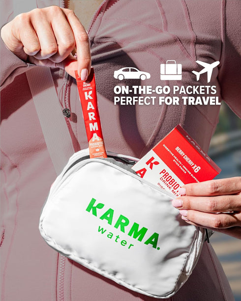 Packet 6 Pack, Immune Karma Probiotic Hydration - Blueberry Lemonade Powder Drink Mix Stick - On-The-Go & Gut Health