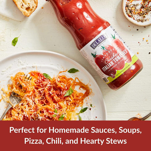 24 oz (3 Pack) DeLallo Italian Crushed Tomatoes, Made in Italy, Rich Vibrant Flavor, Tender Meaty Texture, All Natural