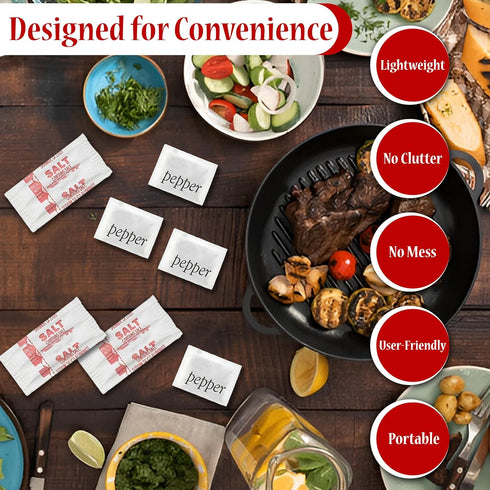 Perfectware PWsalt500Pepper500-1000CT Packets -500 (1,000 Packets) Salt and Pepper Each- Total