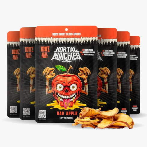 Mortal Munchies - Apple Dried Fruit (6 Pack, 1 Oz) Real Fruit