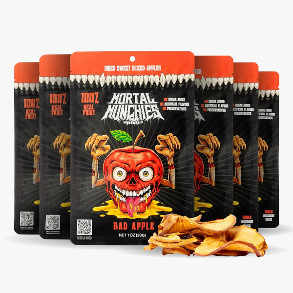 Mortal Munchies - Apple Dried Fruit (6 Pack, 1 Oz) Real Fruit