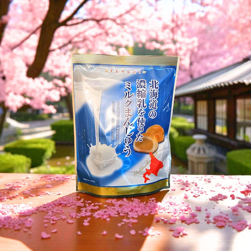 3.4oz (97g) UMAYA - TENKEI Hokkaido Japan Evaporated Milk Manju with Resealable Snack Clip - Japanese Sweet Bun