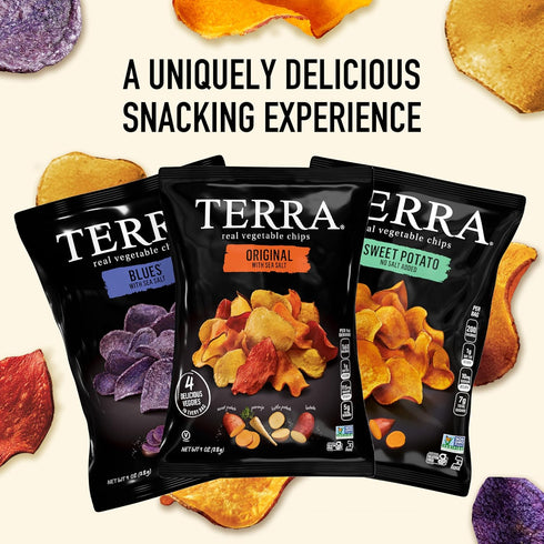Pack, (Pack 24) Terra Vegetable Chips, Snack Size Variety Original, Blues and Sweet Potato