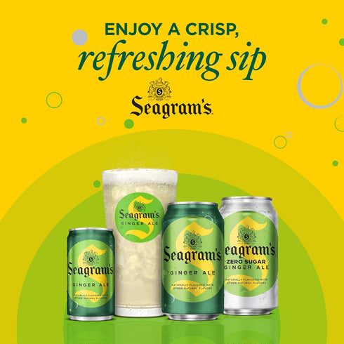 16.9 oz, 6 Pack Seagrams Ginger Soda Soft Drinks, fl