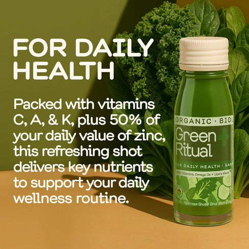 12-Count 60mL 2 Oz, Pack 12 Greenhouse Juice Green Ritual Wellness Shot Brain-Boosting Glass Bottles with Cucumber