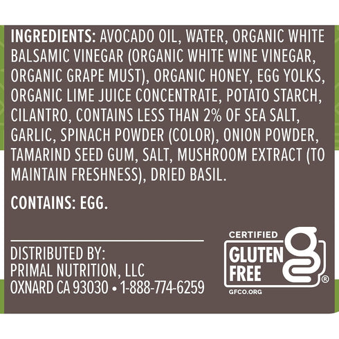 Pack 1 PRIMAL KITCHEN Cilantro Lime Dressing