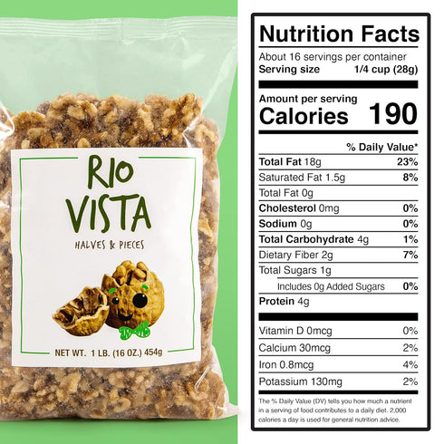 Wilbur Packing 4 Pack (4LBS/64oz)|California |100% Shelled Walnut Halves & Pieces Grown Raw Walnuts Unsalted & Shelled