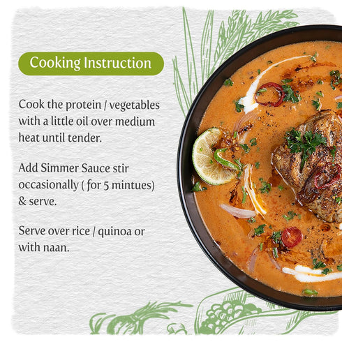 Food Earth Indian Simmer Sauces, Butter Chicken, Coconut Curry, Tikka Masala - 6 Pouches x 5.29 oz