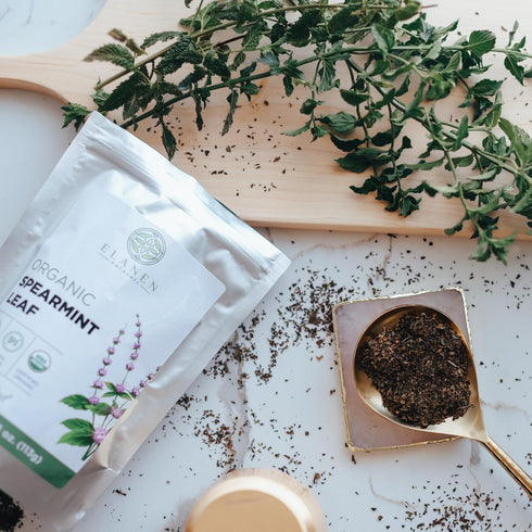 4 oz. (113g), Organic Spearmint Leaves USDA Certified Organic Spearmint Tea Dried Loose Leaf, Dry Mint, Cut & Sifted