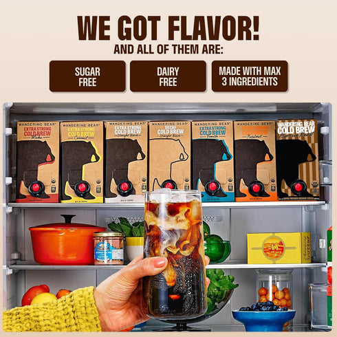100% 16 6fl.oz 96fl.oz Wandering Bear Straight Black Organic Cold Brew Coffee On Tap, Iced Coffee Drink - Extra Strong