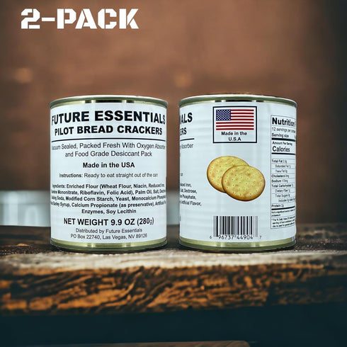 30-Year #2.5 12 Pack 2 Future Essentials Sailor Pilot Bread Survival Crackers Shelf Life Ready to Eat Hardtack Biscuits