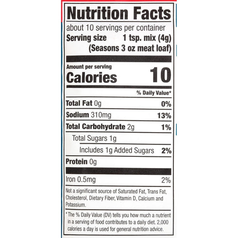 1.5 oz (Pack 12) McCormick Gluten Free Meatloaf Seasoning Mix