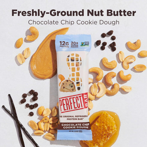 4 Count, 2.18 PERFECT BAR Chocolate Chip Cookie Dough Protein Bar Ounce