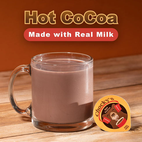 12 Count Chockys by Java House Single-Serve Hot Chocolate Pods - Peel and Pour Liquid Concentrate - Hot Chocolate