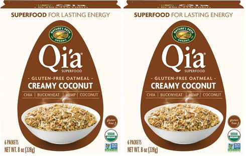Nature's Path Organic Qi'a Creamy Coconut Instant Oatmeal, 8 oz (Pack of