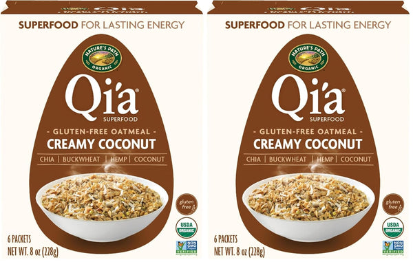 Nature's Path Organic Qi'a Creamy Coconut Instant Oatmeal, 8 oz (Pack of