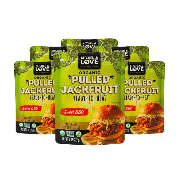 Kitchen & Love Jackfruit Sweet BBQ, Organic, Fully Cooked, Versatile Plant Based