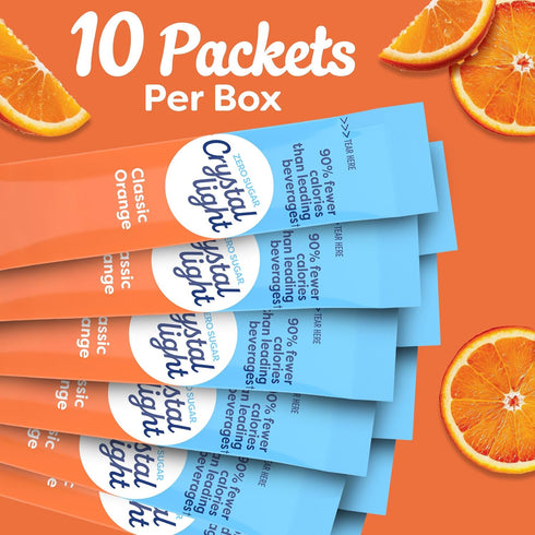 10 2 Crystal Light On The Go Sunrise Classic Orange Drink Mix, ct, pk