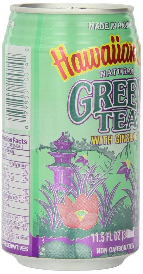 Hawaiian Sun 11.5-Ounce (Pack 24) Green Tea with Ginseng