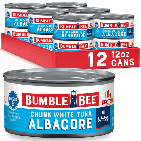 Bumble Bee Chunk White Albacore Tuna in Water, 12 oz Can (Pack