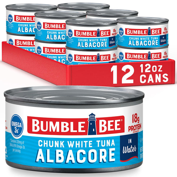 Bumble Bee Chunk White Albacore Tuna in Water, 12 oz Can (Pack