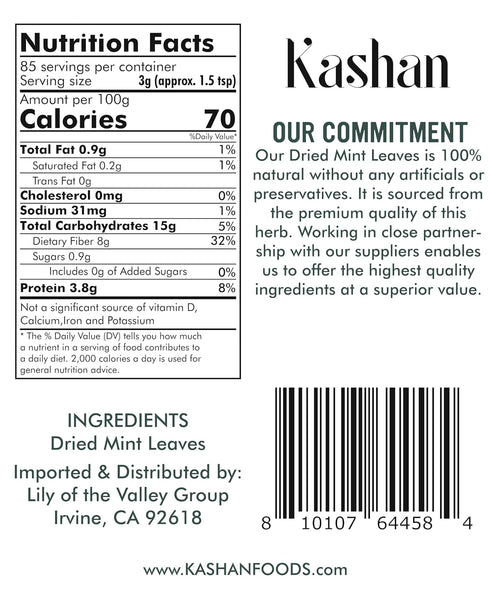 Kashan Mint Flakes, Aromatic Seasoning for Food Flavoring, Salad, Soups, Meat & Herbal
