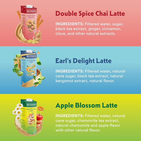 32 oz, 5 (Pack 6) STASH Earl's Delight Latte - Dairy Free Plant Based Black Tea Concentrate - Caffeinated - fl Servings