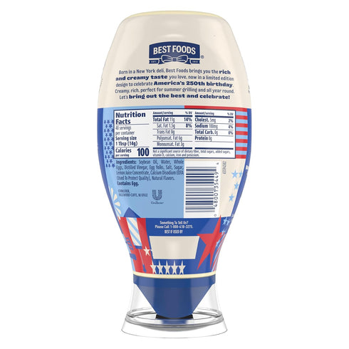 Best Foods 100% 20 oz Real Mayonnaise Squeeze Bottle For A Creamy Sandwich Spread or Condiment Gluten Free, Made