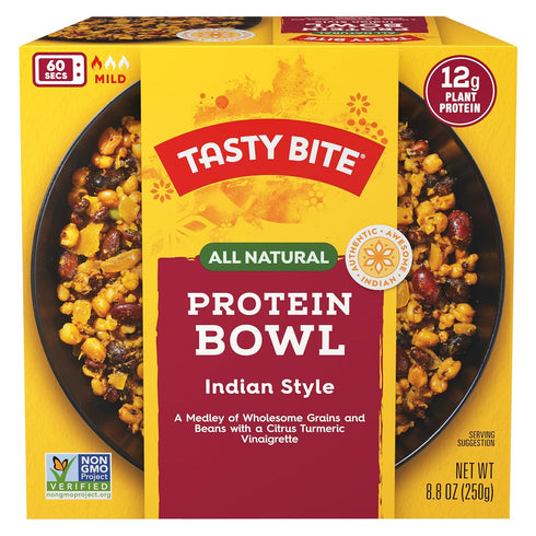 8.8 Pack 6, 12 Tasty Bite Indian Protein Bowl, Ounce, of Ready to Eat, Microwaveable, Vegan, Grams Plant Protein