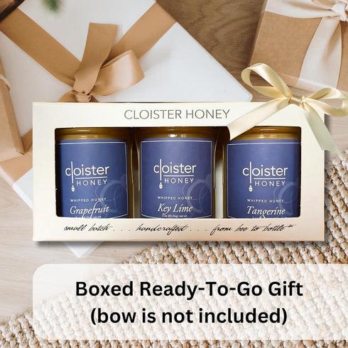 (3 3 oz) 100% Cloister Honey Trios - Citrus x | Hand Crafted | Raw Artisan Honey | Pure, Raw & Unfiltered | All Natural