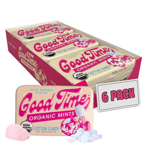 Good Time Organic Mints - Cotton Candy | Cane Sugar, Natural Flavors,