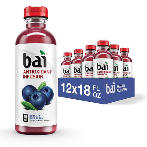 Bai Flavored Water, Brasilia Blueberry, Antioxidant Infused Drinks, 18 Fluid Ounce Bottle