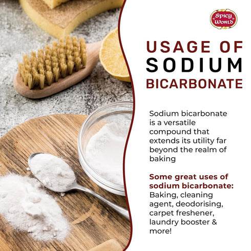Spicy World (5.5 LB Sodium Bicarbonate Powder - Aluminum Free, Food Grade Baking Soda Bulk for Cleaning, Pool, Cooking
