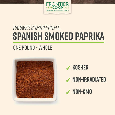Frontier Co-op Ground Smoked Spanish Paprika, 1lb Bulk Bag - Smoked Paprika Powder Seasoning
