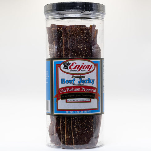 Enjoy Old Fashion Peppered Beef Jerky 20 oz Jar (Pack of 1)