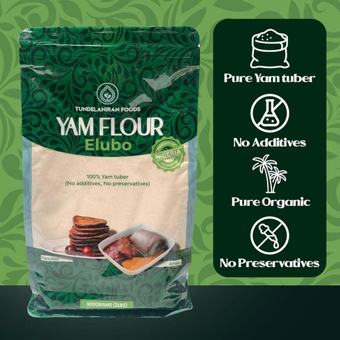 TundeLaniran Foods 2Lbs Yam Flour (Elubo) - - Premium Quality Brand