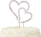 LOVENJOY Gift-Boxed Double Hearts Cake Topper, Rose Gold with Crystal Rhinestones